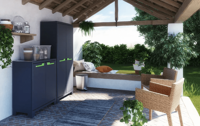 Armario alto de exterior Moby - 182x44x80 cm. - 