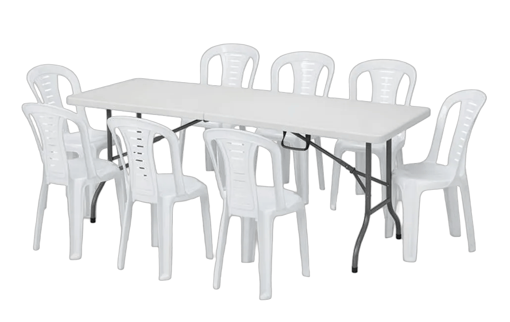 8 כסאות הראל + שולחן מתקפל 2.44