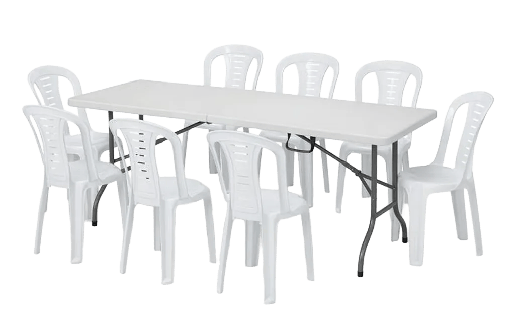 8 כסאות הראל + שולחן מתקפל 2.44