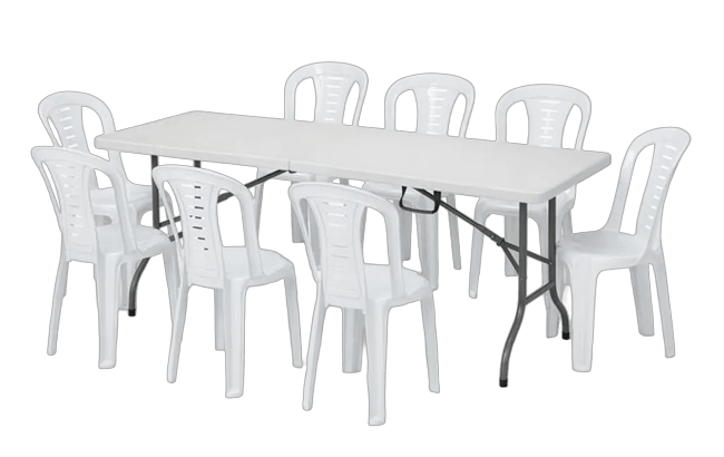 8 כסאות הראל + שולחן מתקפל 2.44