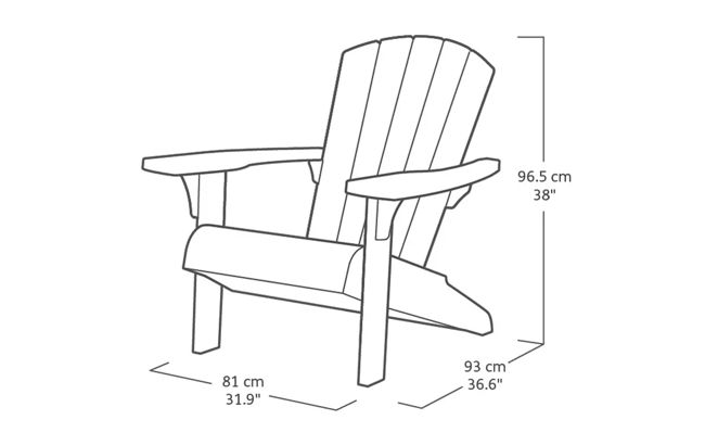 Troy Adirondack Tuinstoel - 81x80x96,5cm - Grijs