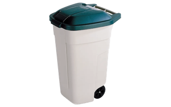 פח אשפה 110 ליטר עם גלגלים - בז' - פחי אשפה