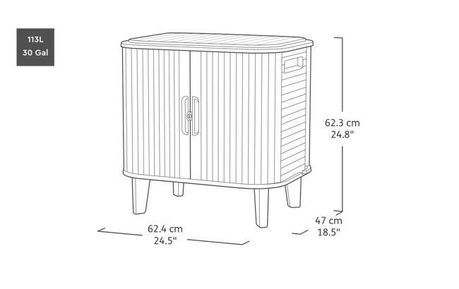 Velo 113L Storage Unit - Grey