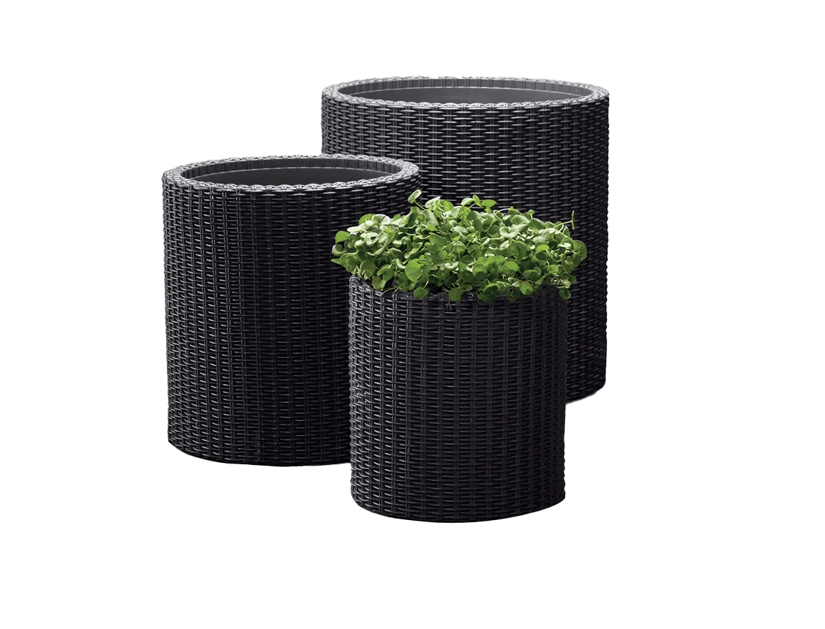 Cylinder Planter Set of 3 - Grey