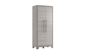 Armario escobero de exterior Gulliver - 182x44x80 cm. - Beige - Armarios de resina altos y escoberos