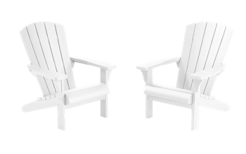 Troy Adirondack Stuhl – 93x80x96.5 cm – 2 Stück - Weiss - Balkon-Sets und Balkonmöbel