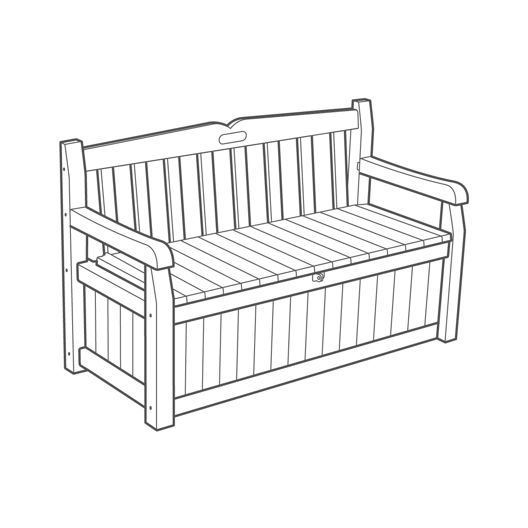 Eden 265L Storage Bench - Dark Grey