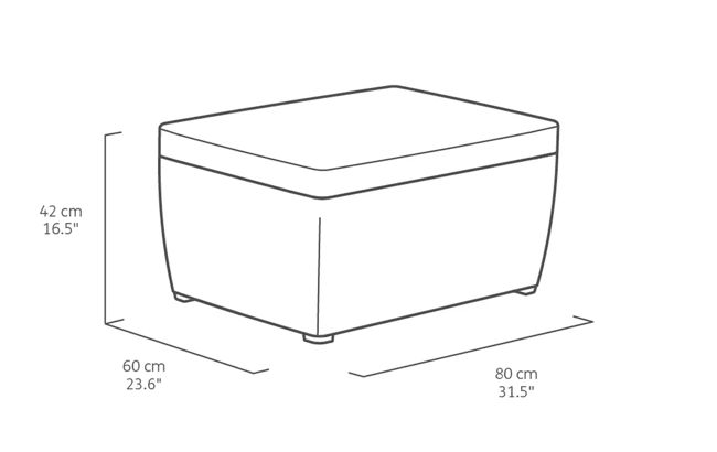 Mia 4 Seater Lounge Set With Storage Table - Graphite