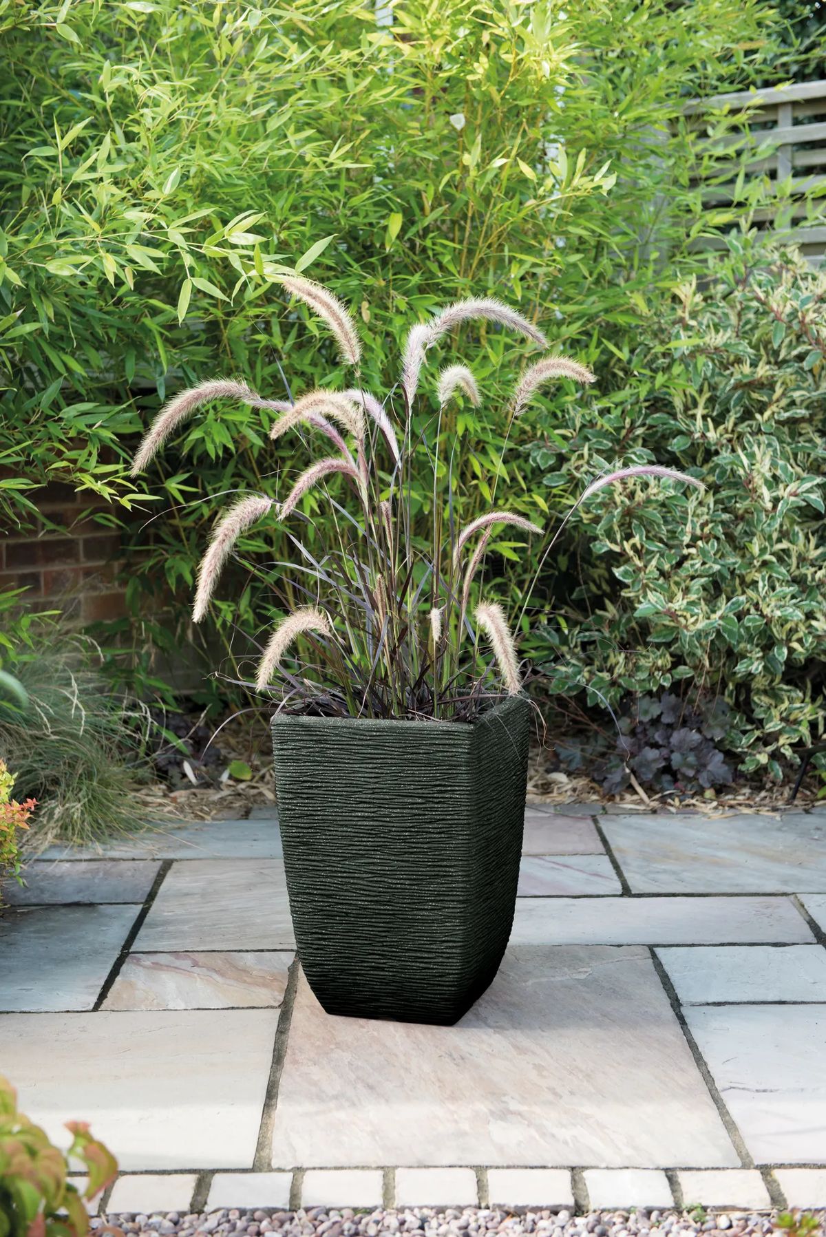 Cotswold Tall Square Planter 33cm Set of 2 - Marble Green