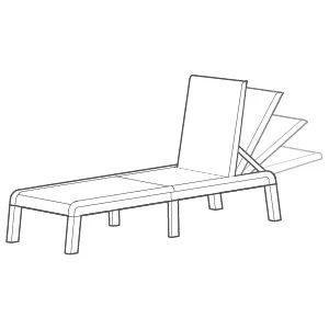 Chaise longue Formentera - Anthracite