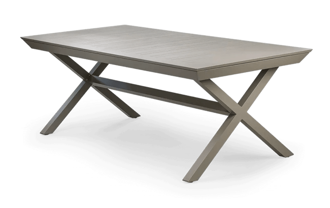 פינת אוכל ברצלונה- שולחן אלומיניום נפתח עם 6 כיסאות - קפוצ'ינו