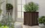 Self Watering Rosewood Brown Square Tall Planter - Keter US