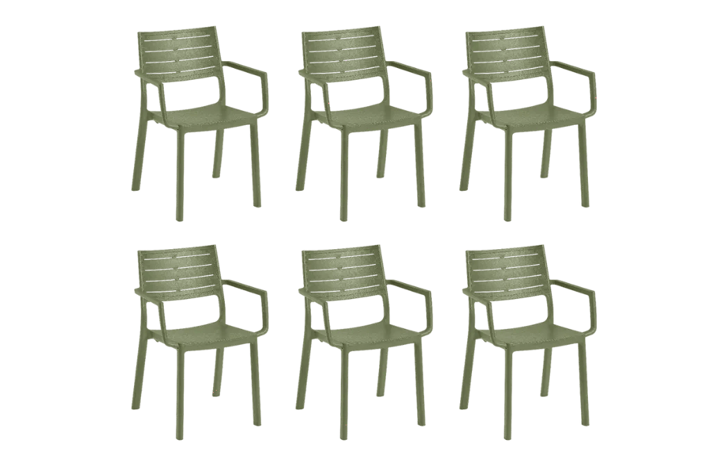 Metaline Chair, Set of 4 - Olive Green