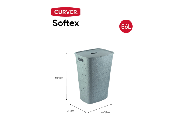 סל כביסה סופטקס 56 ליטר - כחול