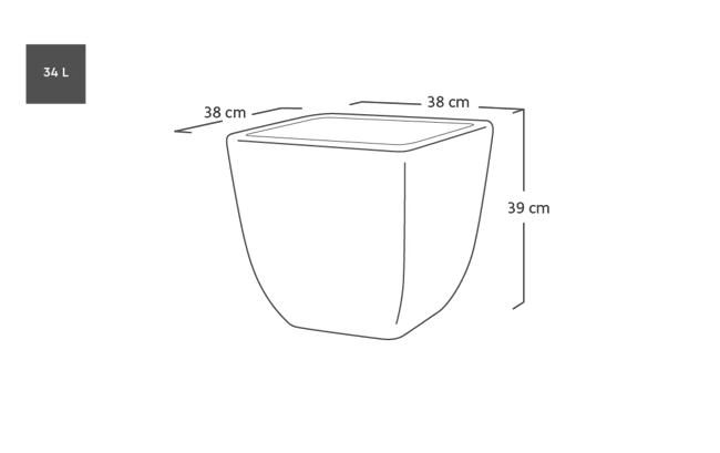 Cotswold Square Planter 38cm Set of 2 - Marble Green