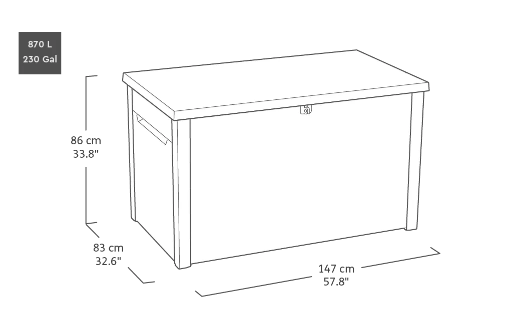 Java XXL 870L Storage Box - Graphite