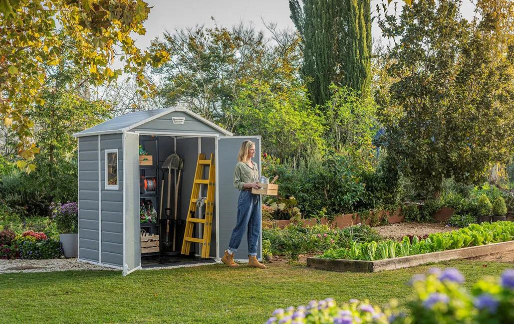 Keter Manor 6' x 8' Resin Storage Shed - Thumbnail 5
