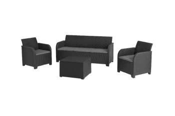 Rosalie 5 seater lounge set with storage table - Grey - Outdoor Furniture