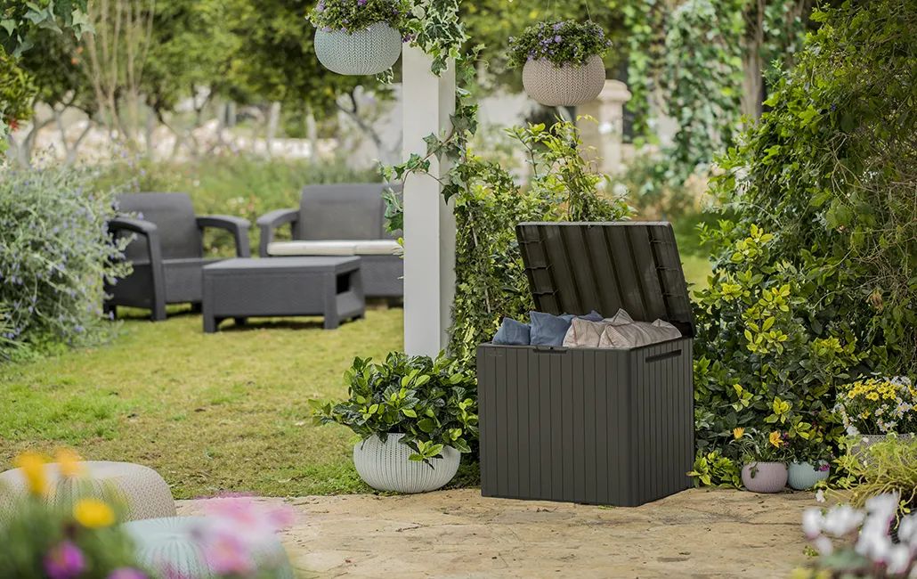 30 Gallon Storage Deck Box City Box Taupe - Keter US