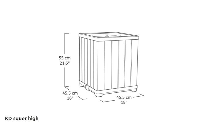 Self Watering Rosewood Brown Square Tall Planter - Keter US