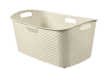 סלסלת כביסה סטייל ראטן 45 ליטר - STYLE - קרם - סלי כביסה