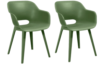 Akola Kuipstoel - set van 2 - 55x56x80cm - Olijfgroen - 