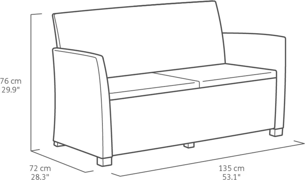 Mia 4 Seater Lounge Set With Storage Table - Graphite