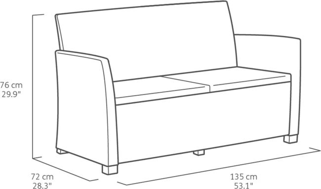Mia 4 Seater Lounge Set With Storage Table - Graphite
