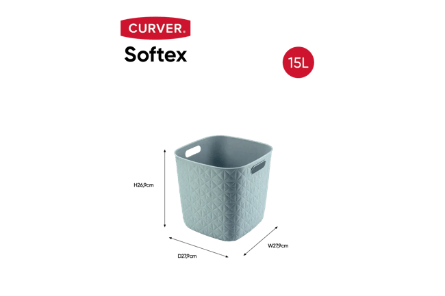 סלסלת כביסה סופטקס מרובעת 15 ליטר - כחול