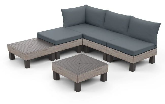 פינת ישיבה מודולארית אלמנטס - דמוי עץ (Ashwood)