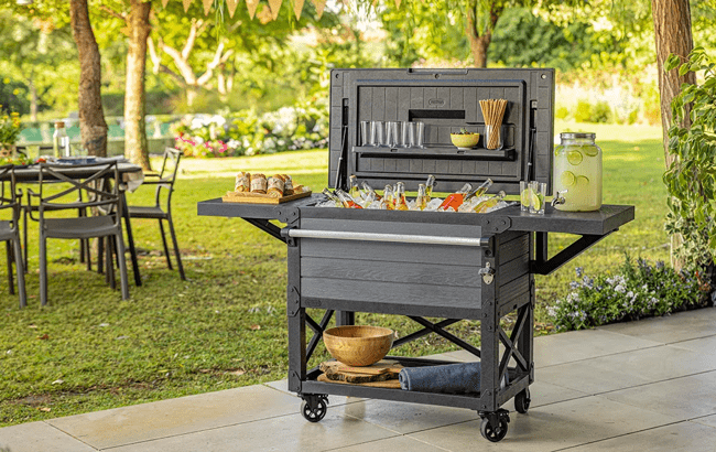 Graphite Patio Cooler and Beverage Cart - Keter US