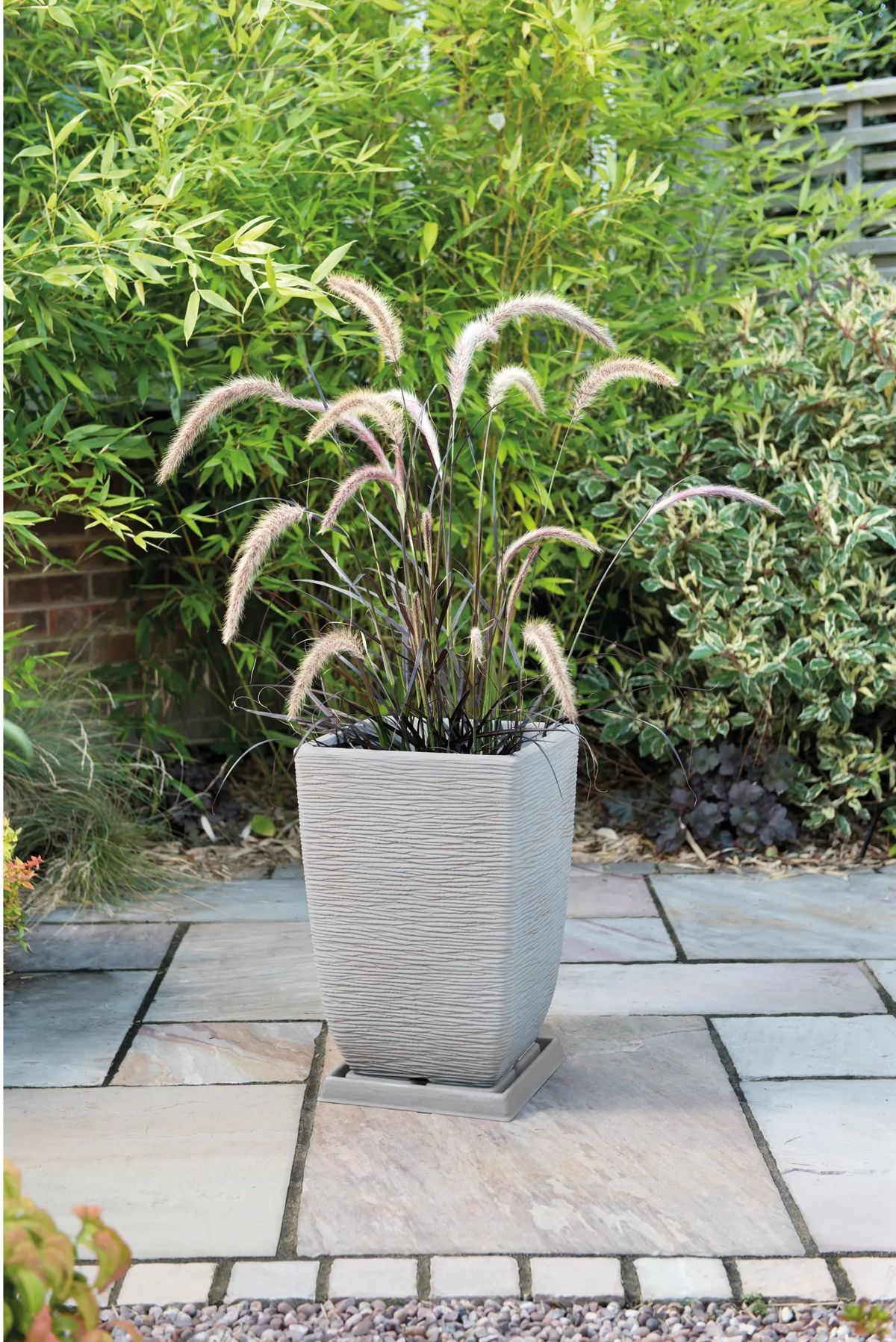 Cotswold Tall Square Planter 33cm Set of 2 - Limestone Grey