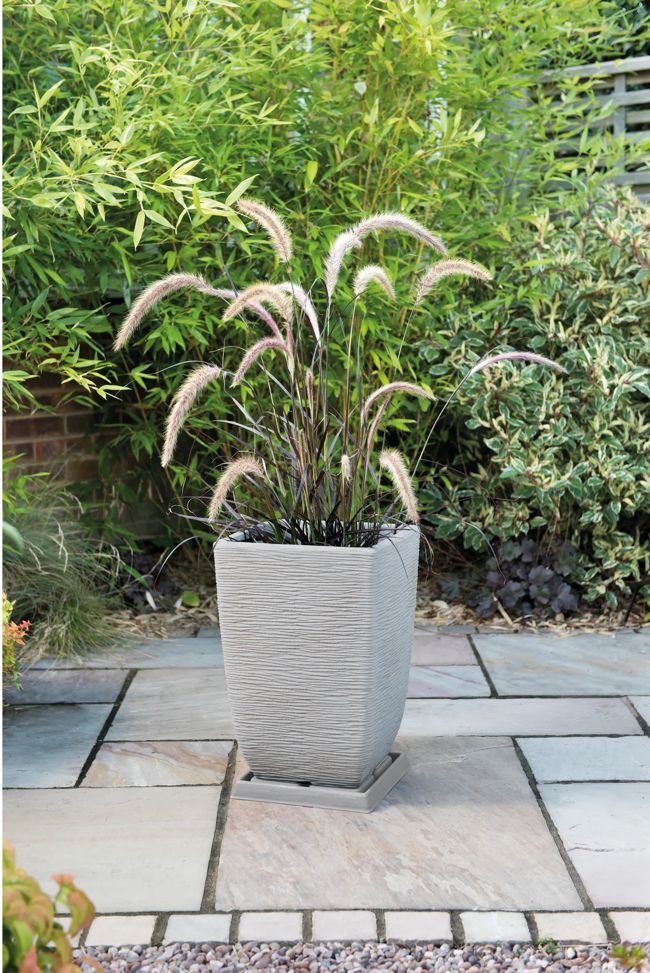 Cotswold Tall Square Planter 33cm Set of 2 - Limestone Grey