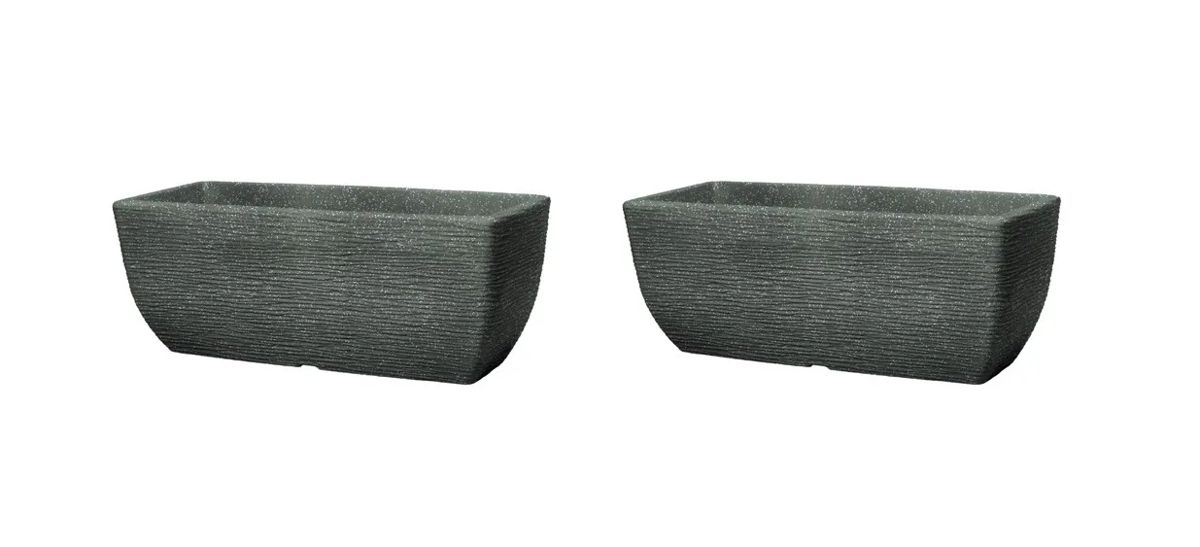 Cotswold Trough Planter 60cm Set of 2 - Marble Green