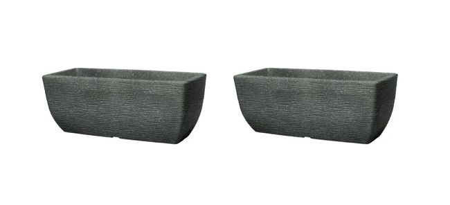 Cotswold Trough Planter 60cm Set of 2 - Marble Green