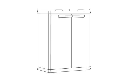 Armoire de tri 2 bacs de tri Basic Split - 68x39xH99 cm - 