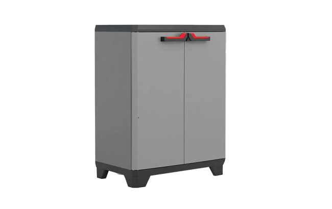 Armario bajo de resina Stilo - 90x39x68 cm. - Negro