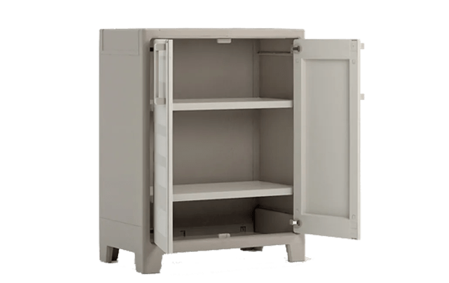 Armario bajo de exterior Gulliver - 100x44x80 cm. - Beige