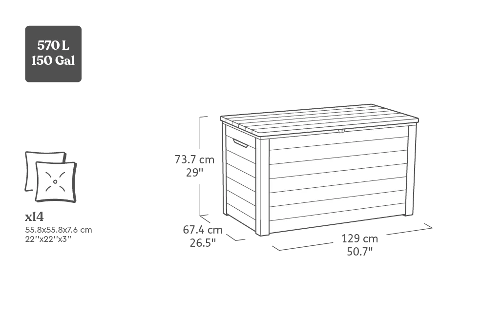 Ontario 570L Aufbewahrungsbox - Graphit