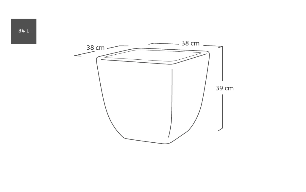 Cotswold Square Planter 38cm Set of 2 - Millstone Grey