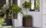 Self Watering Rosewood Brown Square Tall Planter - Keter US
