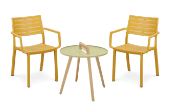 סט מטליין בלקוני - צהוב חרדל - פינות ישיבה למרפסת