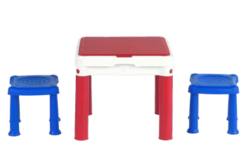 שולחן משחק ויצירה לילדים עם 2 שרפרפים - אדום - שולחנות וכסאות לילדים