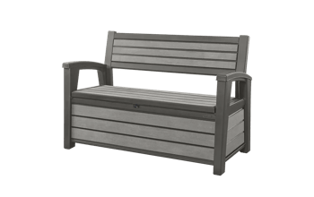 Hudson 227L Storage Bench - Grey - Storage Benches