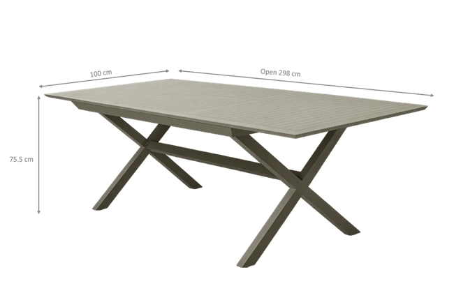 פינת אוכל ברצלונה- שולחן אלומיניום נפתח עם 6 כיסאות - קפוצ'ינו