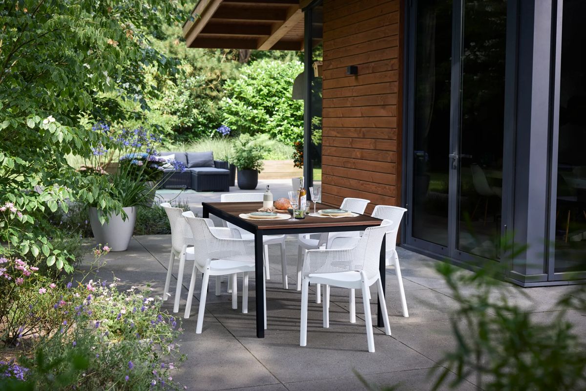 Table Porto 156cm 6 places - Marron Aspect Noyer