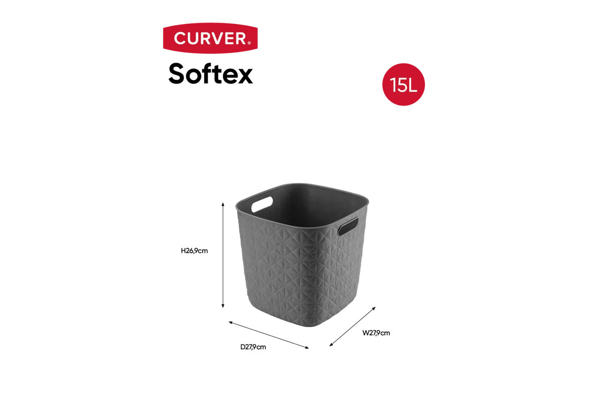 Softex Opbergmand Cube 15L - Antraciet