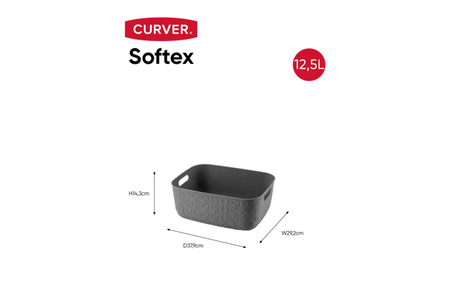 סלסלה סופטקס 12.5 ליטר - אפור