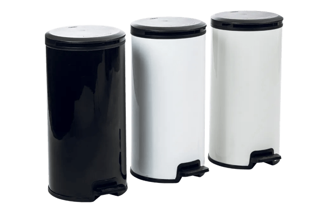 פח אשפה עגול עם פדל 30 ליטר - לבן thumbnail