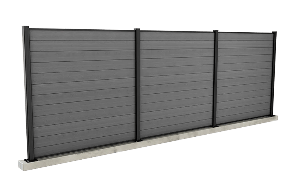 Clôture Kit clôture avec poteau 180cm à visser - Gris Aspect Bois - Keter FR